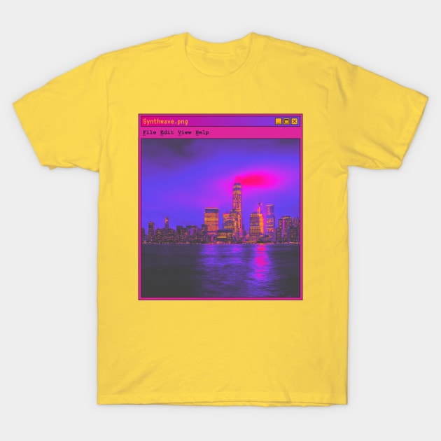 Vaporwave Synthwave City Aesthetic T-Shirt by Souls.Print